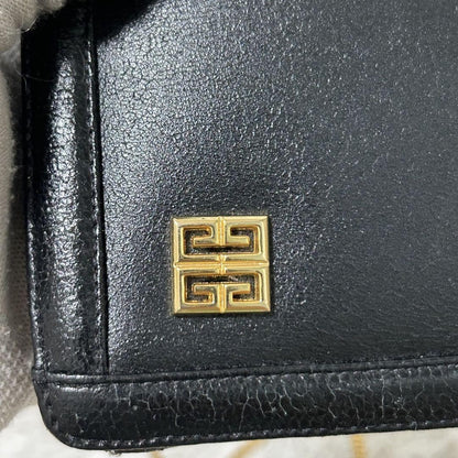 GIVENCHY Shoulder Bag Purse 4G Leather Black Authentic