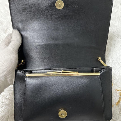 GIVENCHY Shoulder Bag Purse 4G Leather Black Authentic
