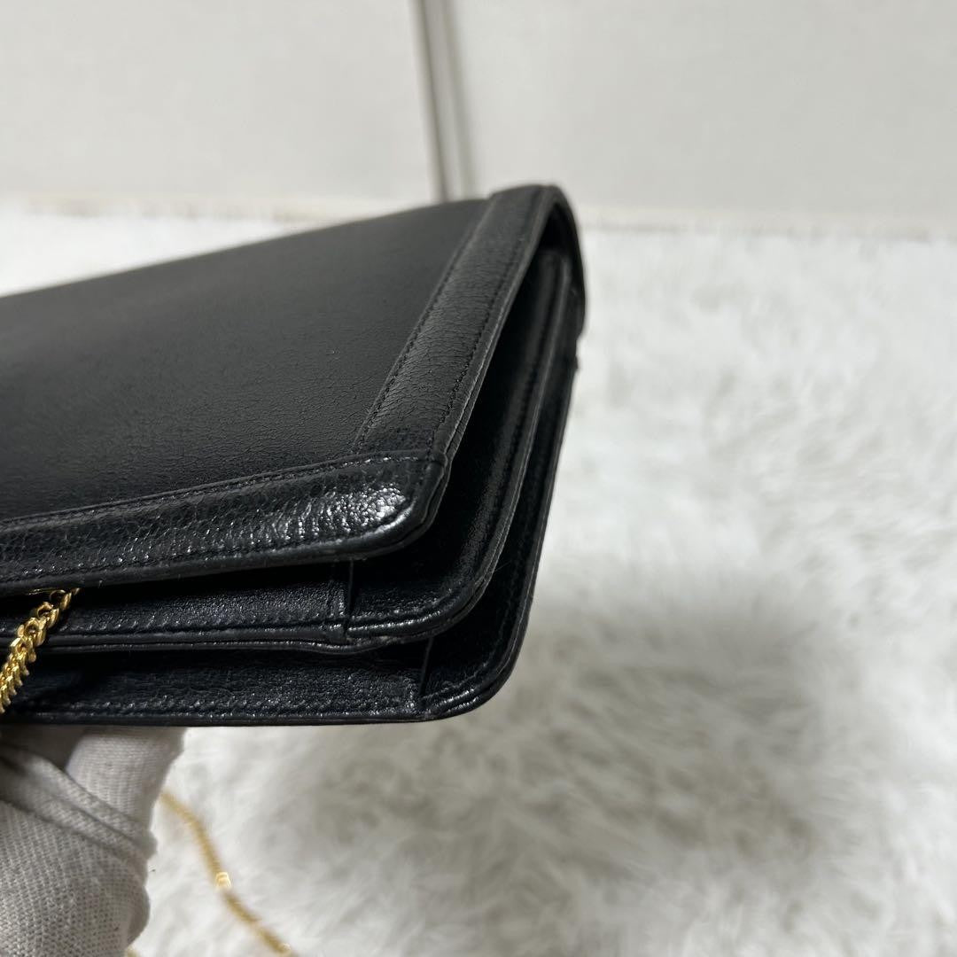 GIVENCHY Shoulder Bag Purse 4G Leather Black Authentic