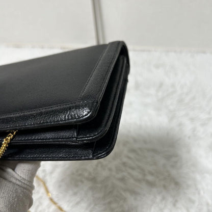 GIVENCHY Shoulder Bag Purse 4G Leather Black Authentic