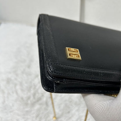 GIVENCHY Shoulder Bag Purse 4G Leather Black Authentic