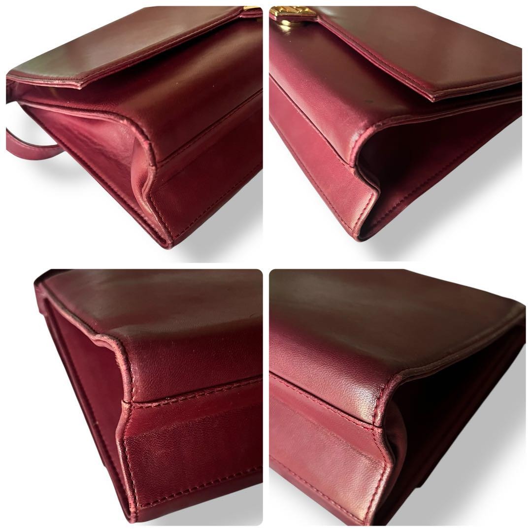 GIVENCHY Shoulder Bag Purse 4G Leather Red Authentic