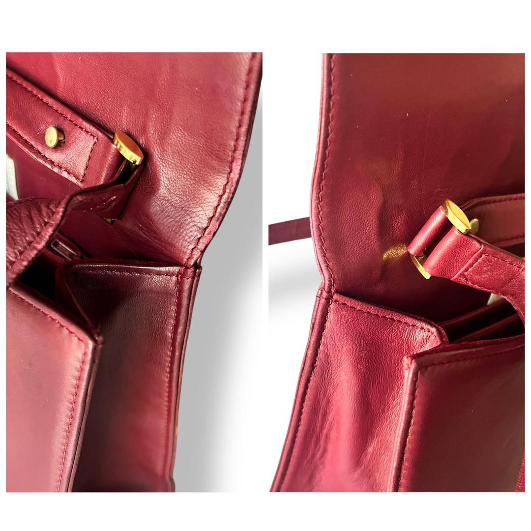 GIVENCHY Shoulder Bag Purse 4G Leather Red Authentic