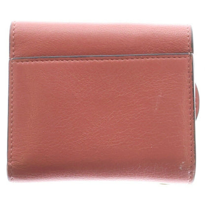 Christian Dior Tri-fold Wallet Compact Purse Saddle Leather Pink Authentic
