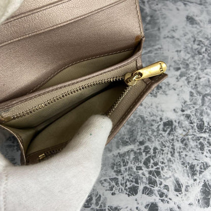 Christian Dior Tri-fold Wallet Compact Purse Saddle Authentic
