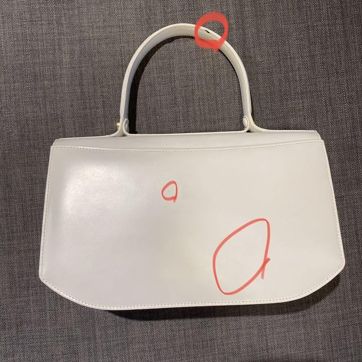 GIVENCHY Hand Bag Tote Purse Leather White Authentic