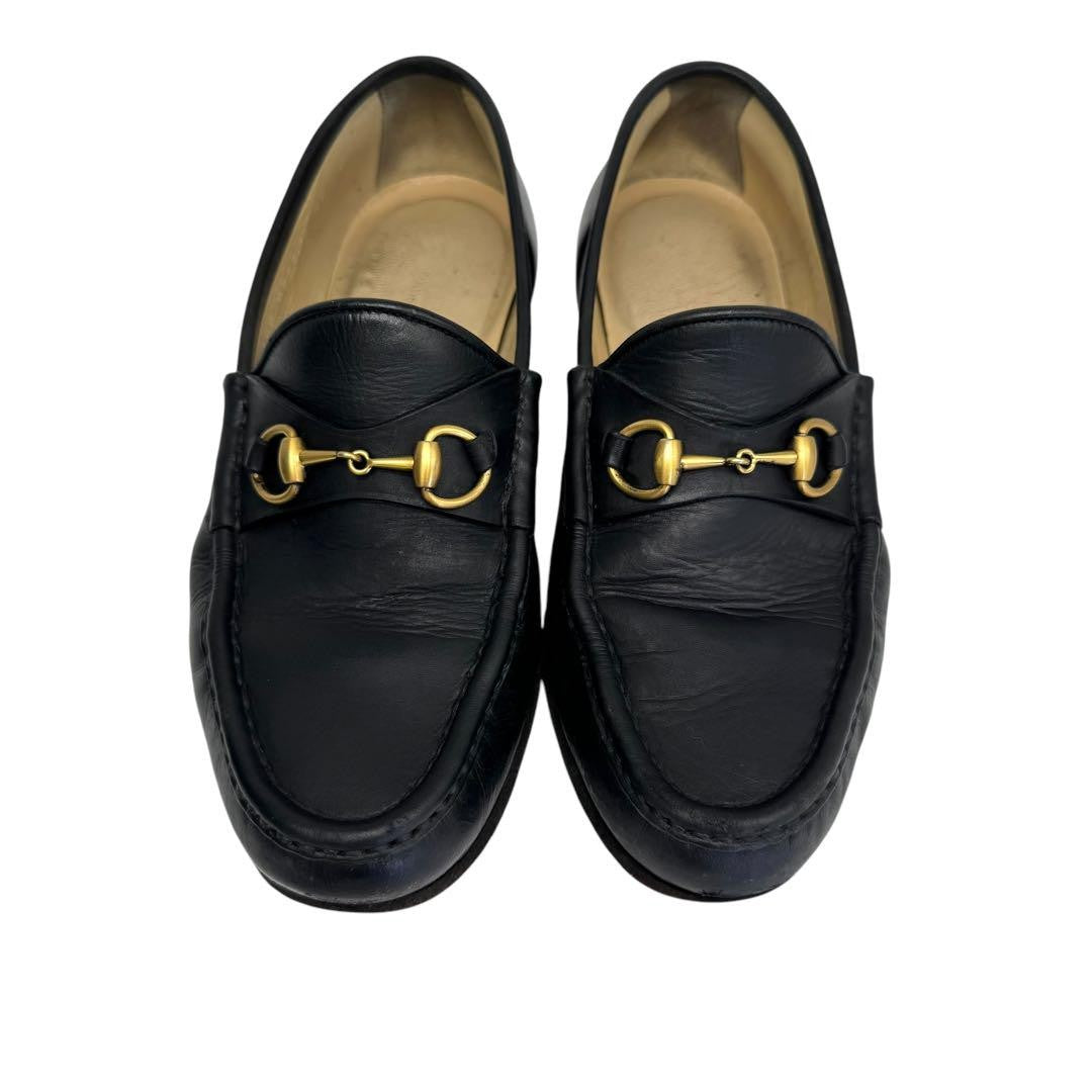 GUCCI Loafers Shoes Horse Bit EU 36 US 6 Leather Black Authentic