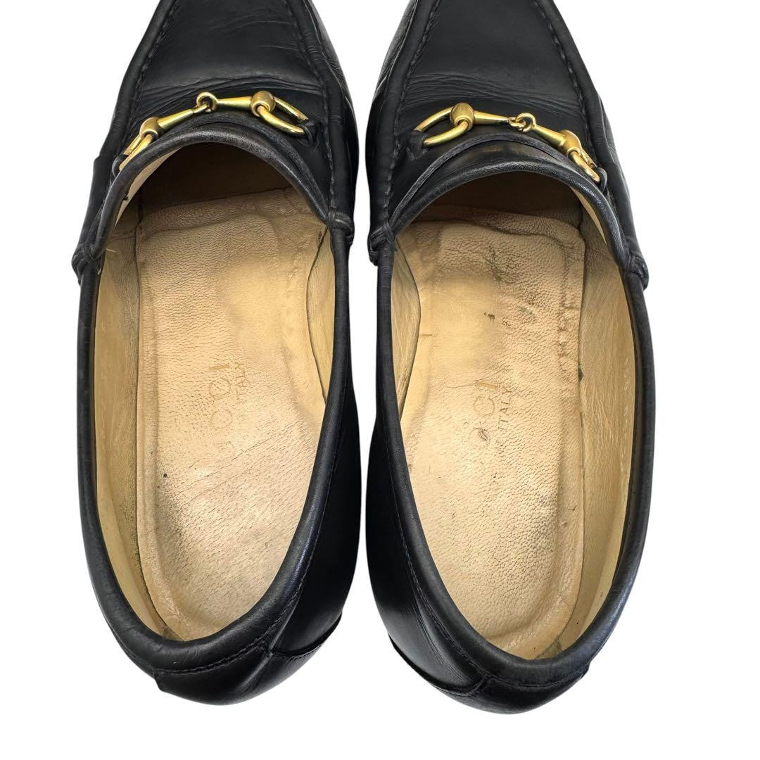 GUCCI Loafers Shoes Horse Bit EU 36 US 6 Leather Black Authentic