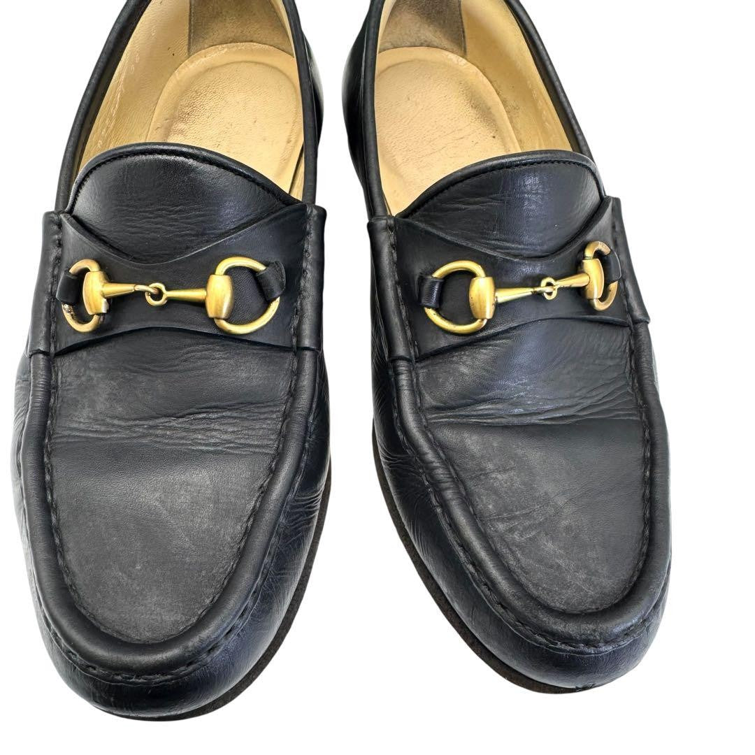GUCCI Loafers Shoes Horse Bit EU 36 US 6 Leather Black Authentic