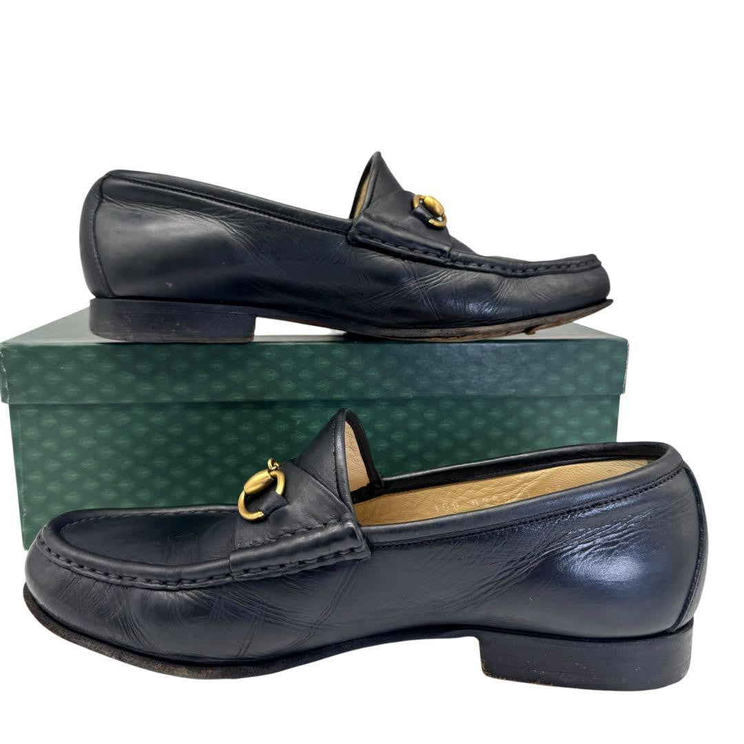 GUCCI Loafers Shoes Horse Bit EU 36 US 6 Leather Black Authentic