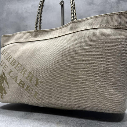 BURBERRY BLUE LABEL Purse Tote Bag shoulder bag Canvas Leather Unisex Auth