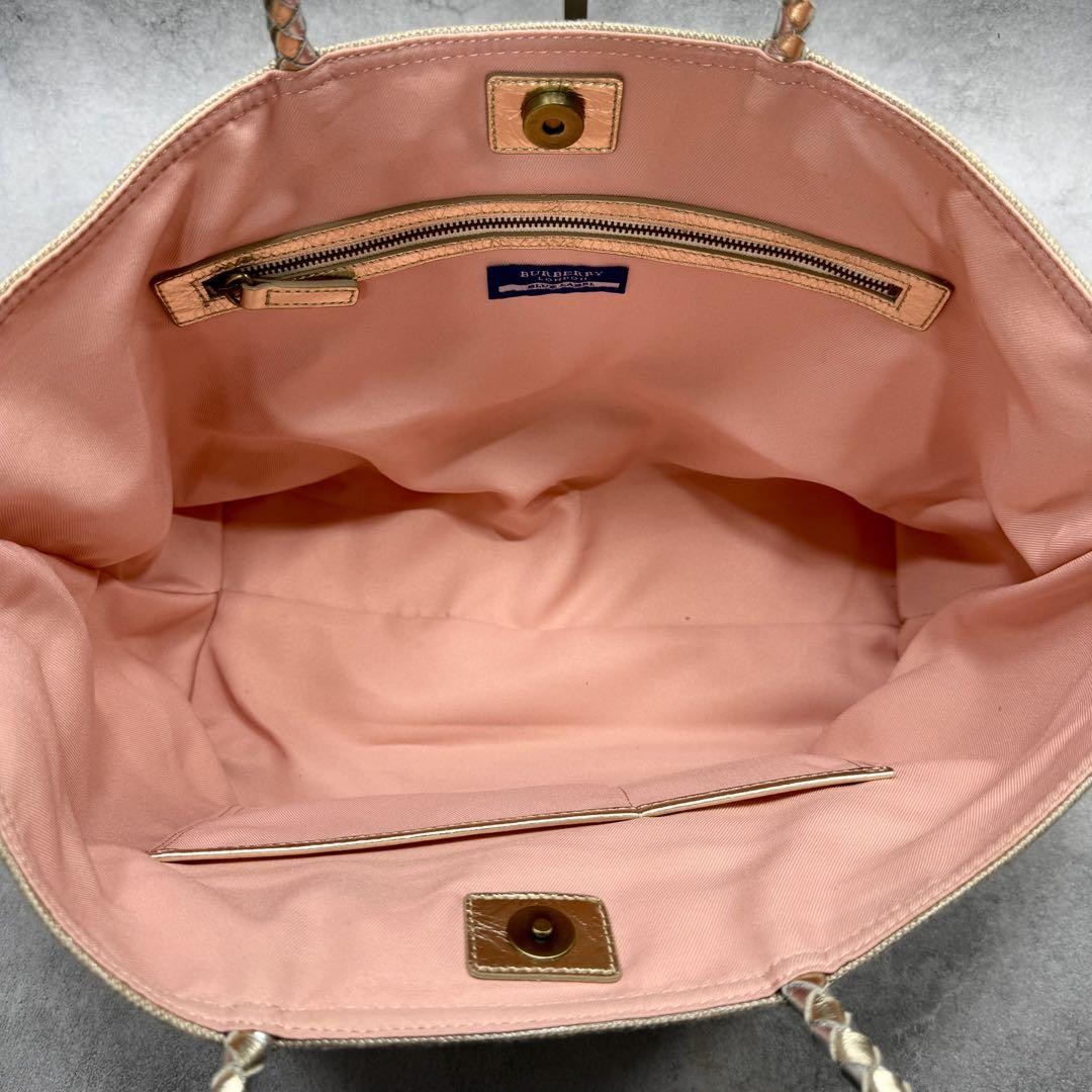 BURBERRY BLUE LABEL Purse Tote Bag shoulder bag Canvas Leather Unisex Auth