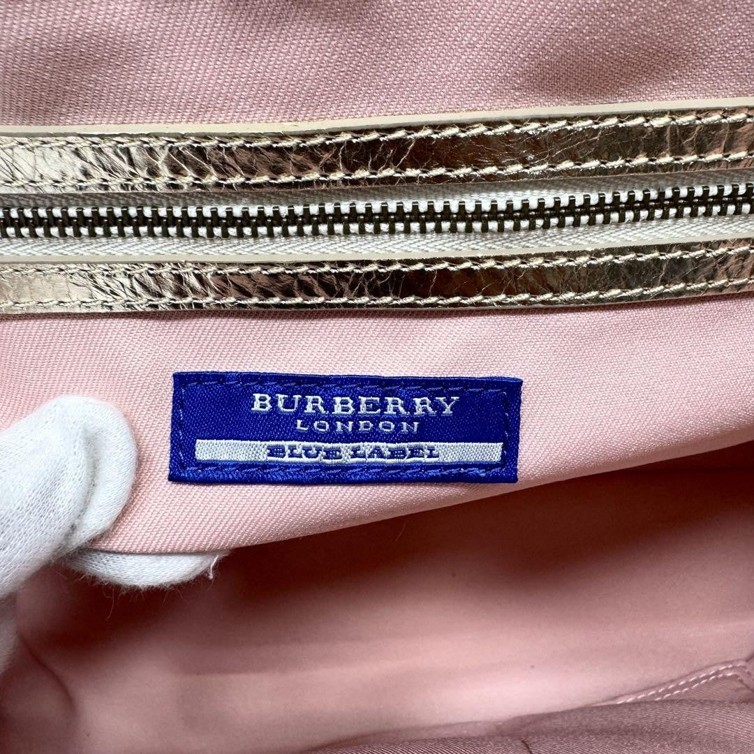 BURBERRY BLUE LABEL Purse Tote Bag shoulder bag Canvas Leather Unisex Auth