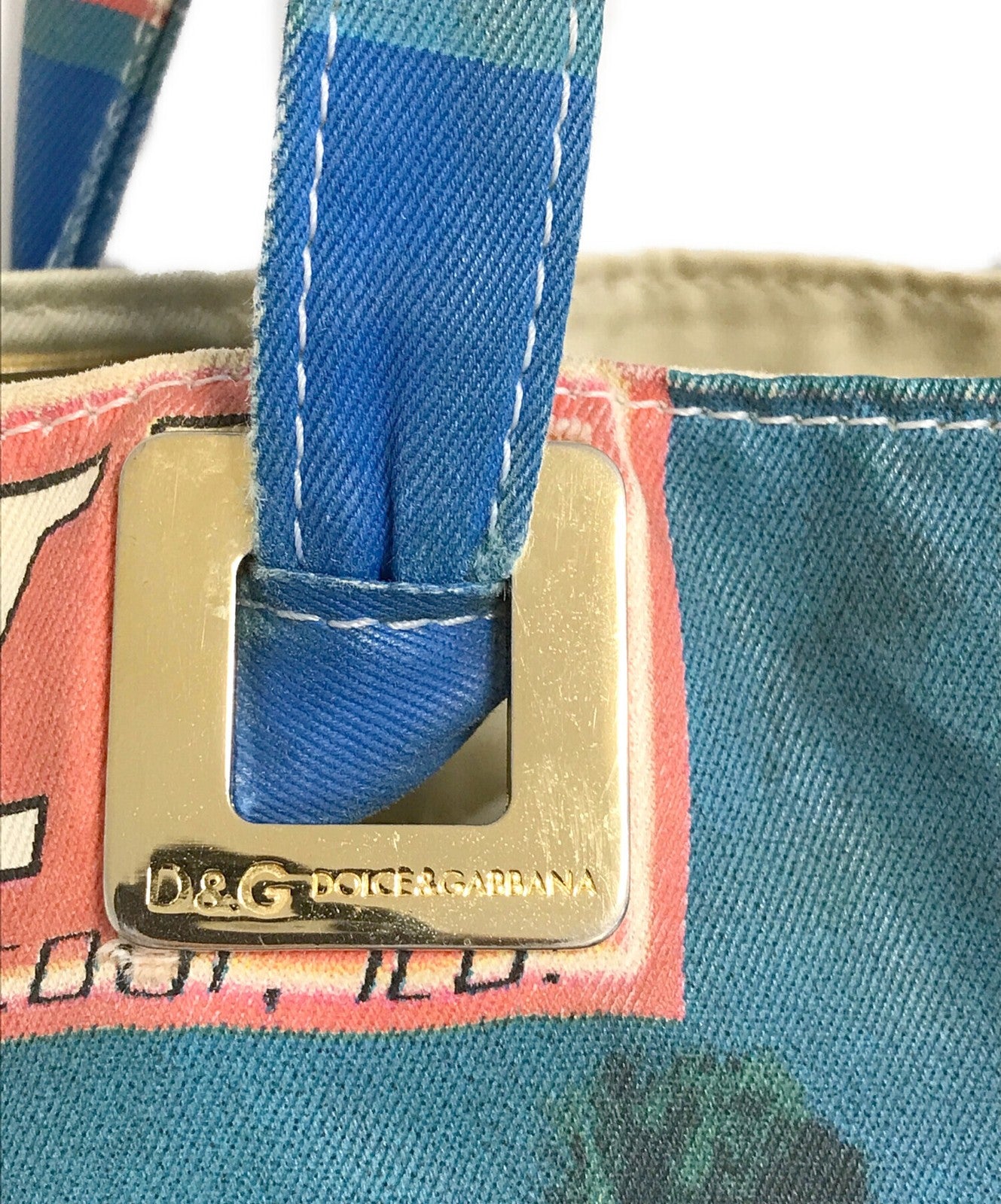 Dolce & Gabbana Hand Bag Tote Purse Multicolor Authentic