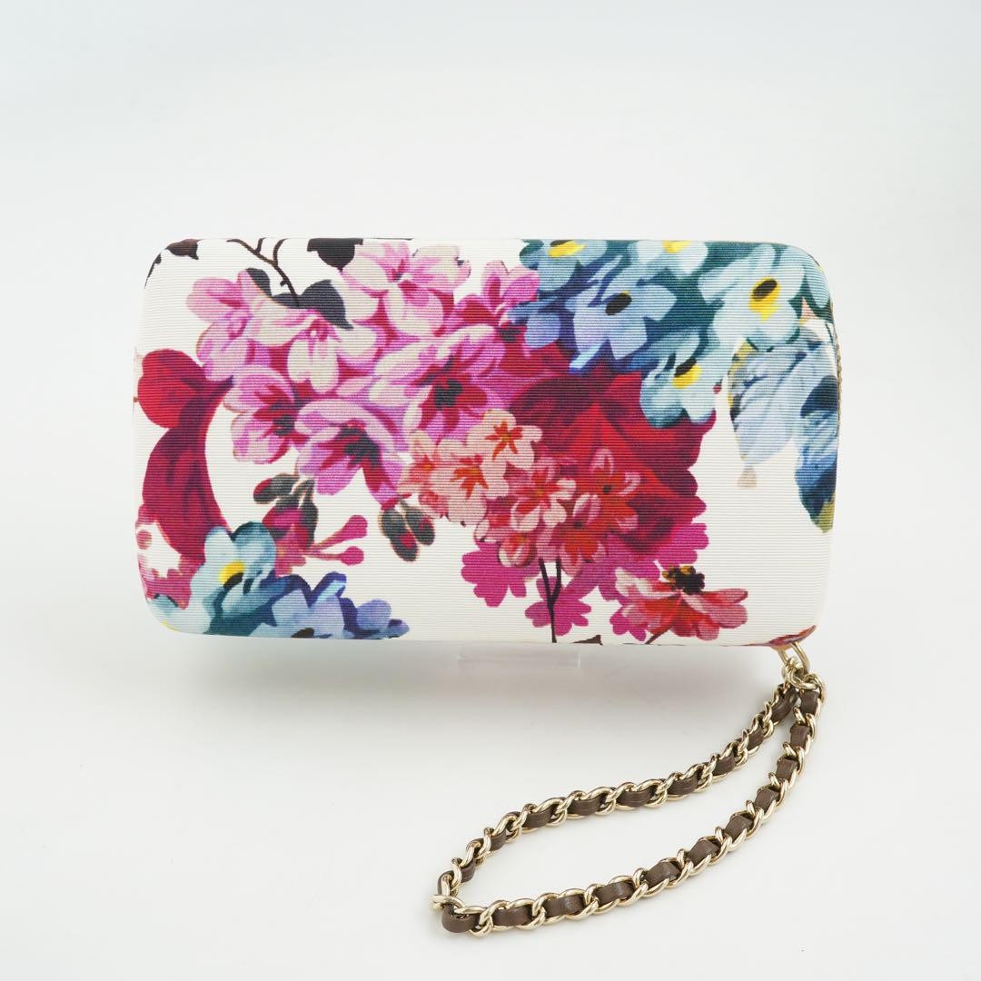 Dolce & Gabbana Accessory Pouch Second Bag Leather Canvas Multicolor Authentic