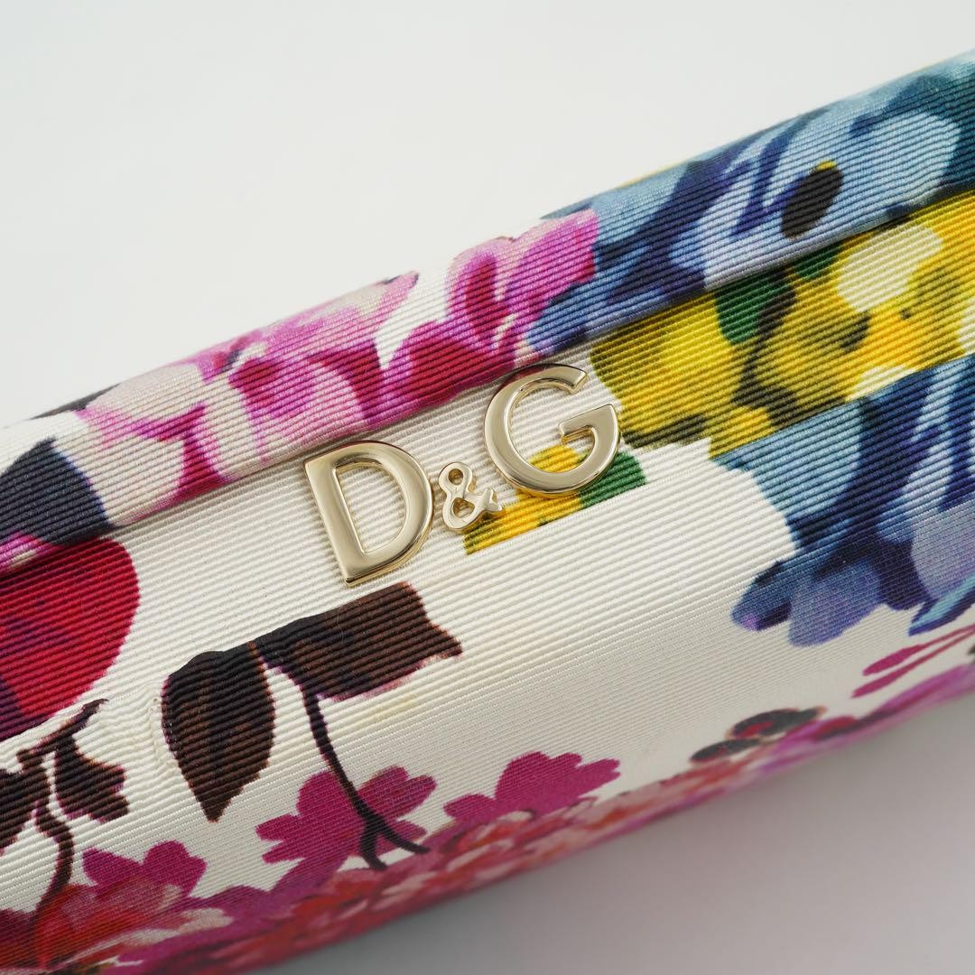 Dolce & Gabbana Accessory Pouch Second Bag Leather Canvas Multicolor Authentic