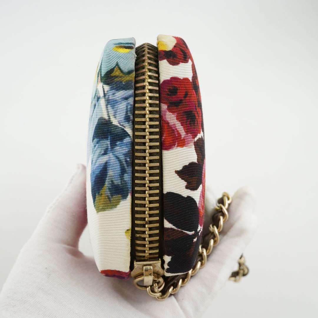 Dolce & Gabbana Accessory Pouch Second Bag Leather Canvas Multicolor Authentic