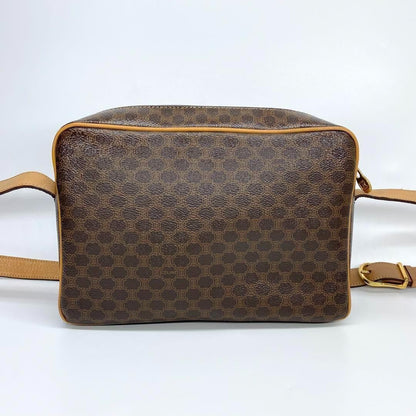 CELINE Shoulder Bag Purse Macadam PVC Leather Brown Authentic