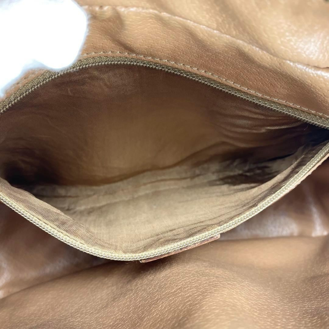 CELINE Shoulder Bag Purse Macadam PVC Leather Brown Authentic