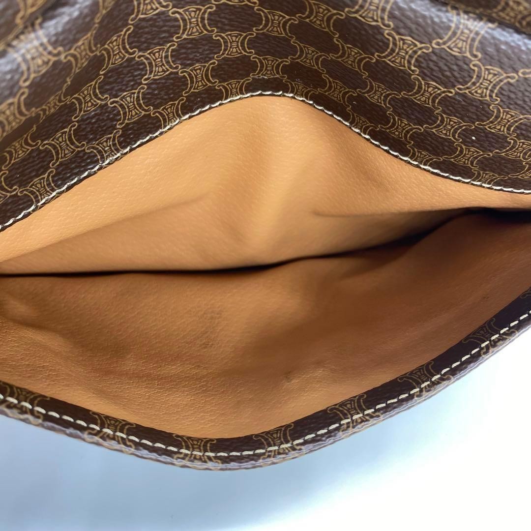CELINE Shoulder Bag Purse Macadam PVC Leather Brown Authentic