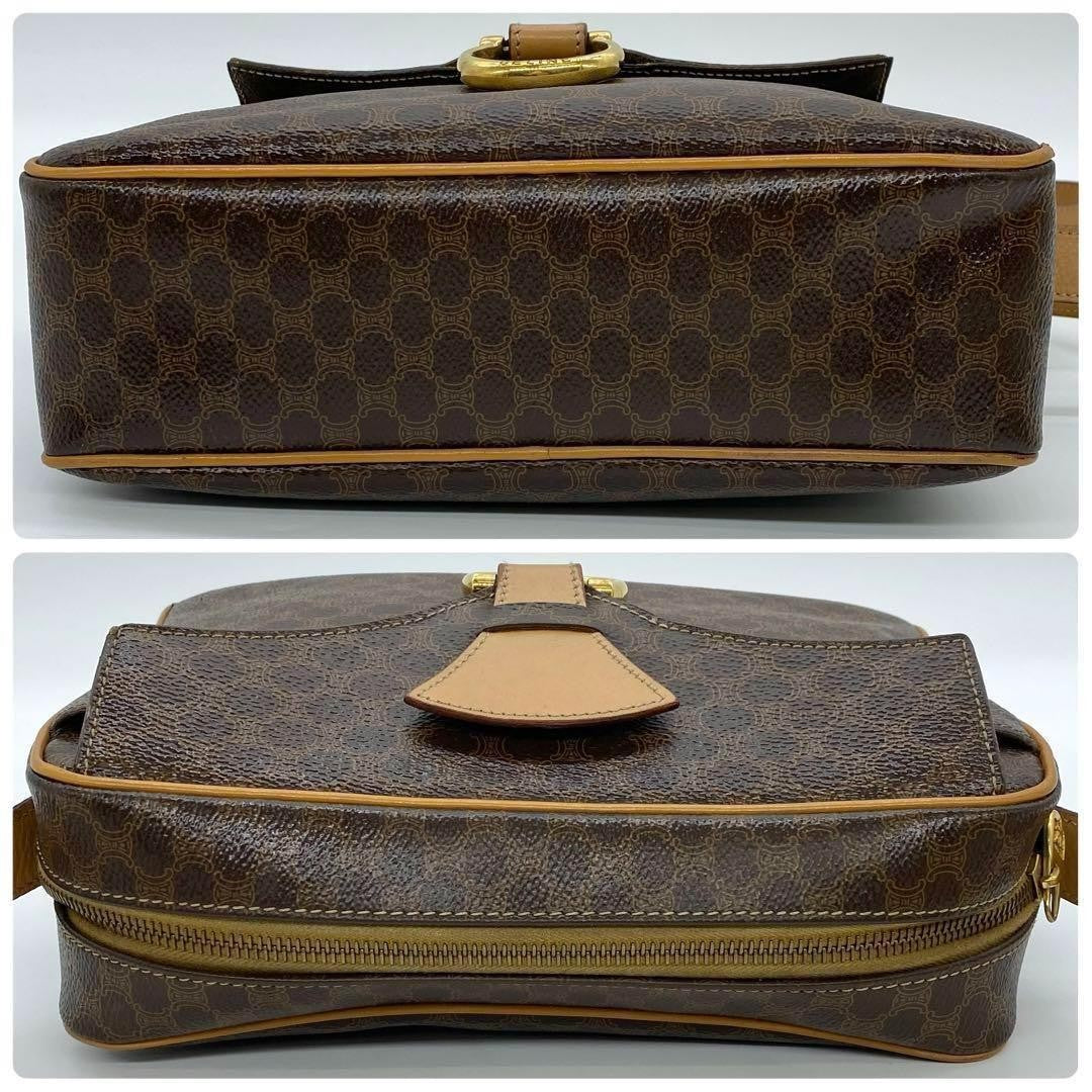 CELINE Shoulder Bag Purse Macadam PVC Leather Brown Authentic
