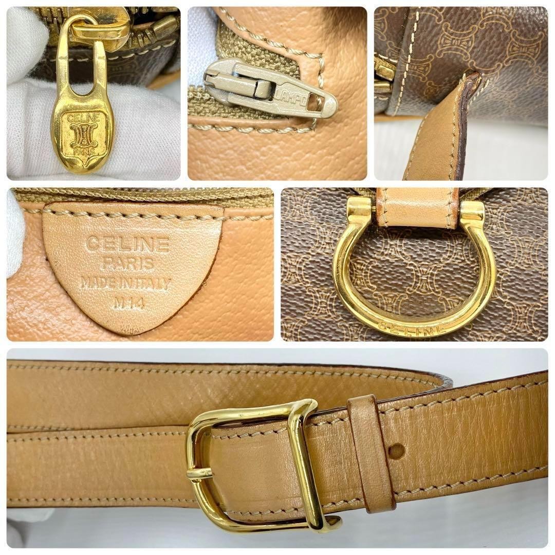 CELINE Shoulder Bag Purse Macadam PVC Leather Brown Authentic