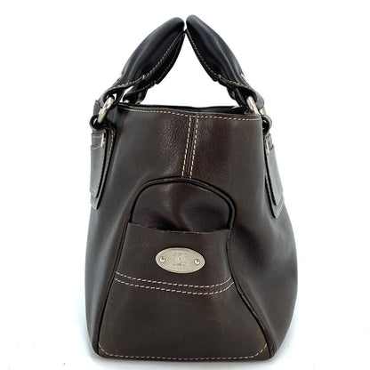 CELINE Hand Bag Tote Purse Boogie Leather Brown Authentic