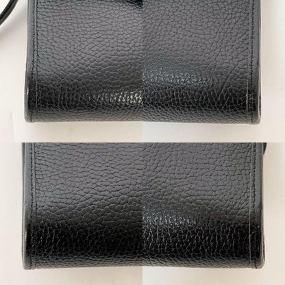 Christian Dior Shoulder Bag Purse CD Leather Black Authentic
