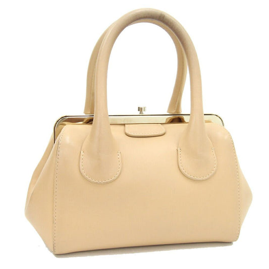 Chloe Hand Bag Tote Purse Leather Beige Authentic