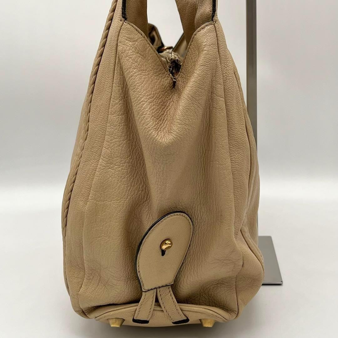 Chloe Hand Bag Tote Purse Leather Beige Authentic