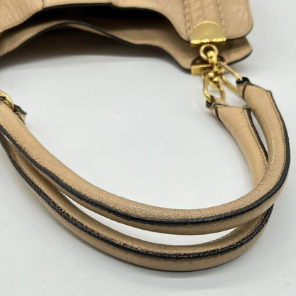 Chloe Hand Bag Tote Purse Leather Beige Authentic