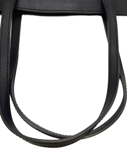 BURBERRY Hand Bag Tote Purse Nova Check Leather Black Authentic