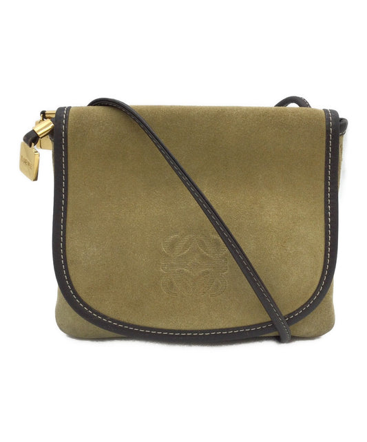 LOEWE Shoulder Bag Purse Anagram Beige Authentic