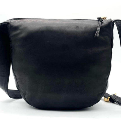 LOEWE Shoulder Bag Purse Anagram Leather Black Authentic