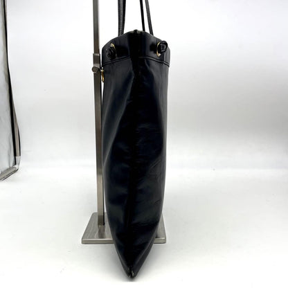 LOEWE Hand Bag Tote Purse Anagram Leather Black Authentic