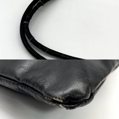 LOEWE Hand Bag Tote Purse Anagram Leather Black Authentic