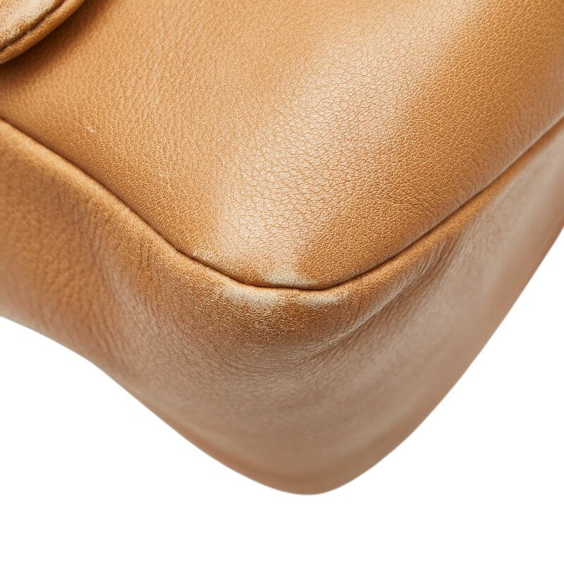 Salvatore Ferragamo Shoulder Bag Purse Gancini Leather Brown Authentic