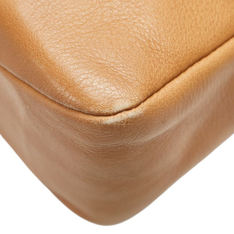 Salvatore Ferragamo Shoulder Bag Purse Gancini Leather Brown Authentic