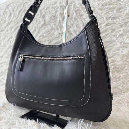 Salvatore Ferragamo Hand Shoulder Bag Tote Purse Leather Black Authentic