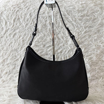 Salvatore Ferragamo Hand Shoulder Bag Tote Purse Leather Black Authentic