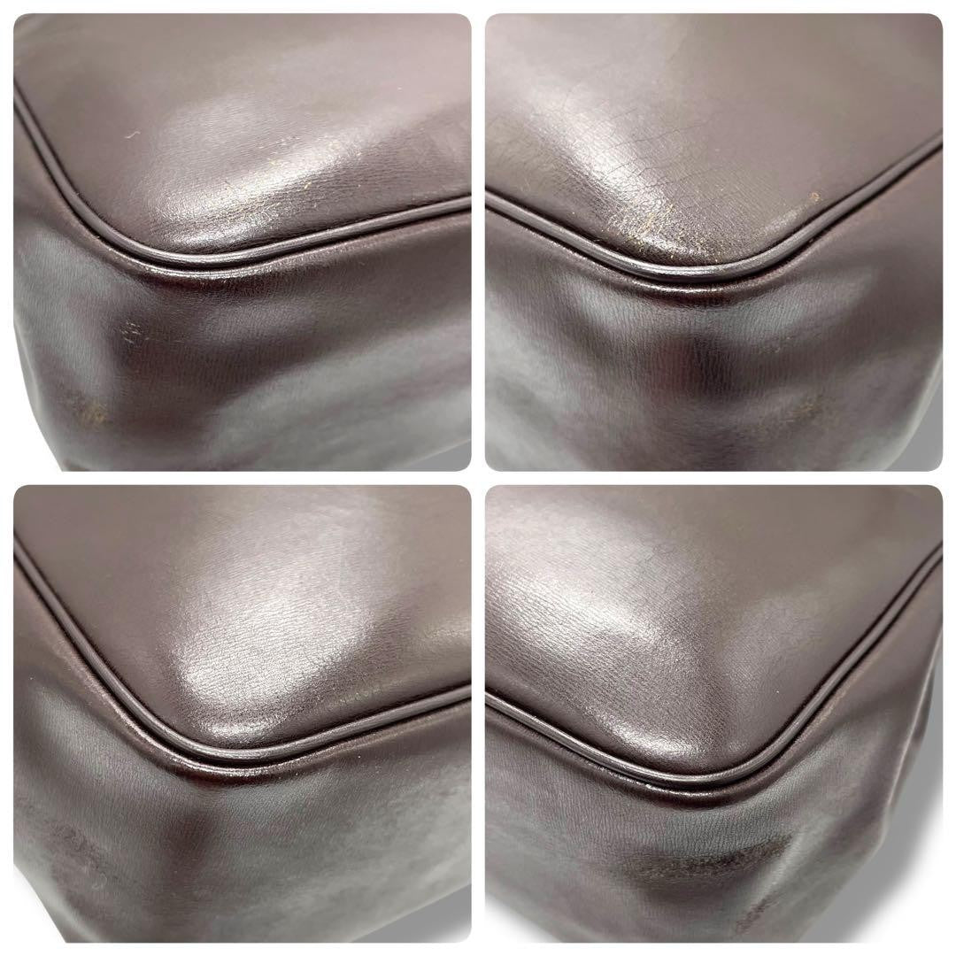Longchamp Hand Bag Tote Purse Leather Brown Authentic