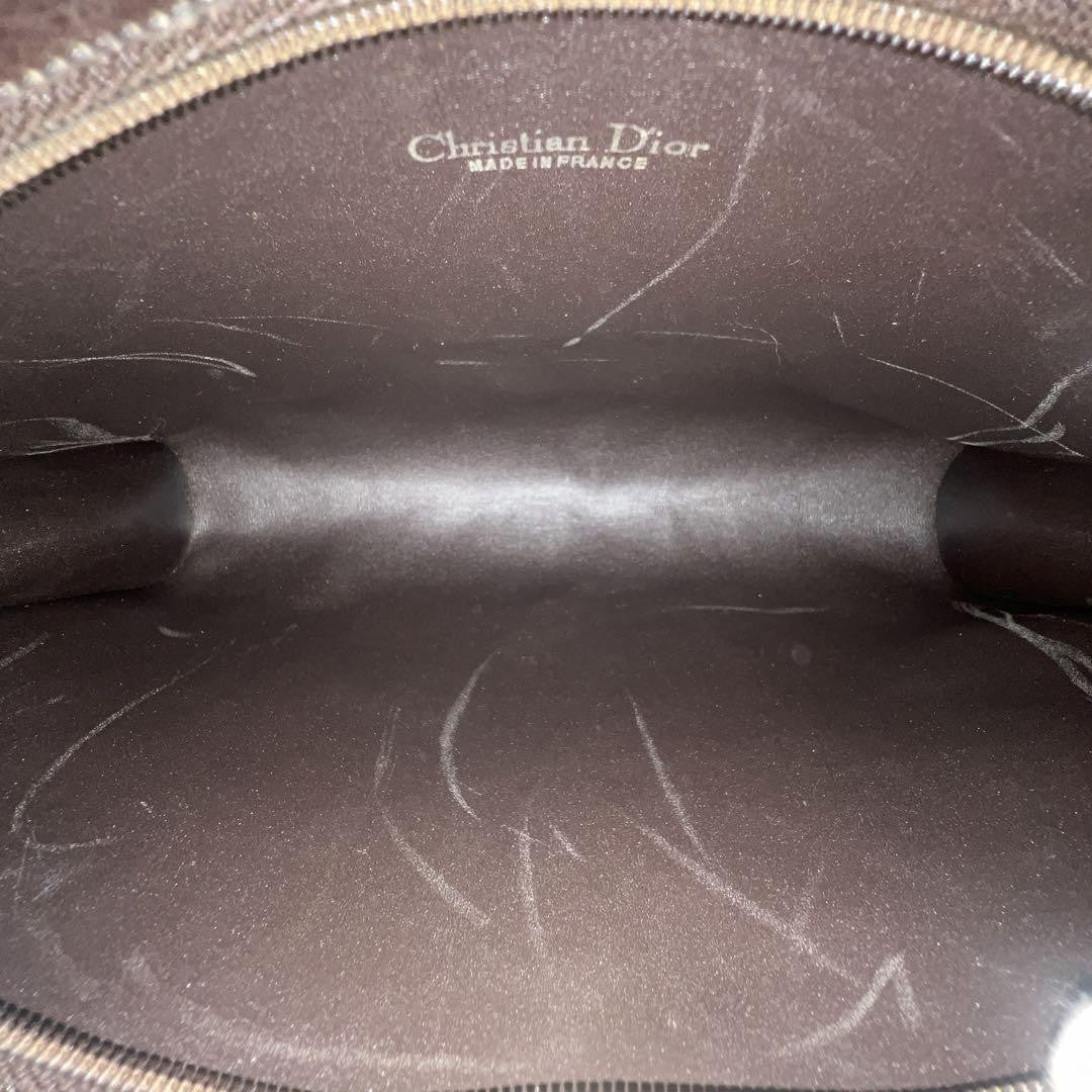 Christian Dior Shoulder Bag Purse Trotter Canvas Leather Brown Authentic