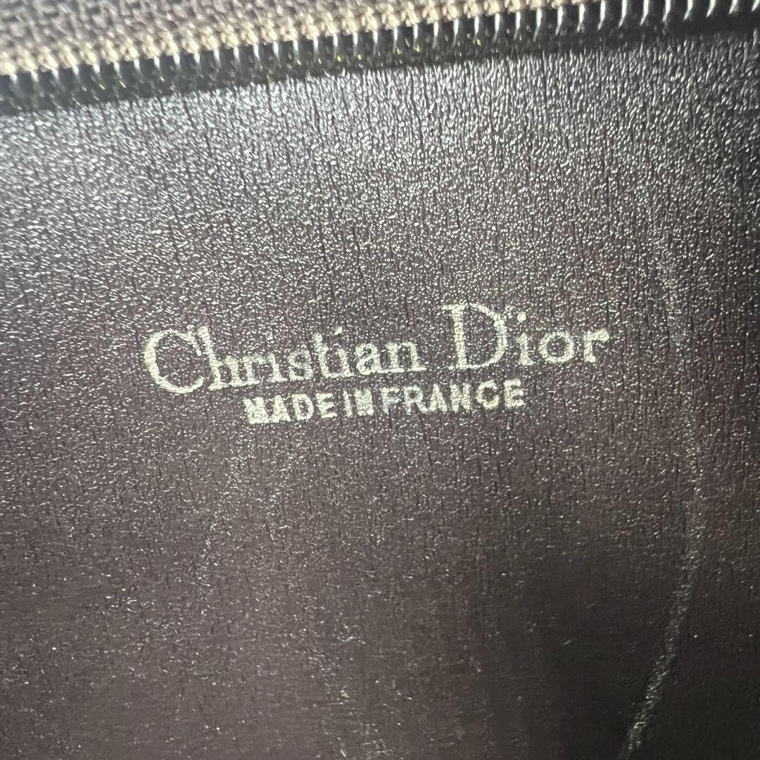 Christian Dior Shoulder Bag Purse Trotter Canvas Leather Brown Authentic