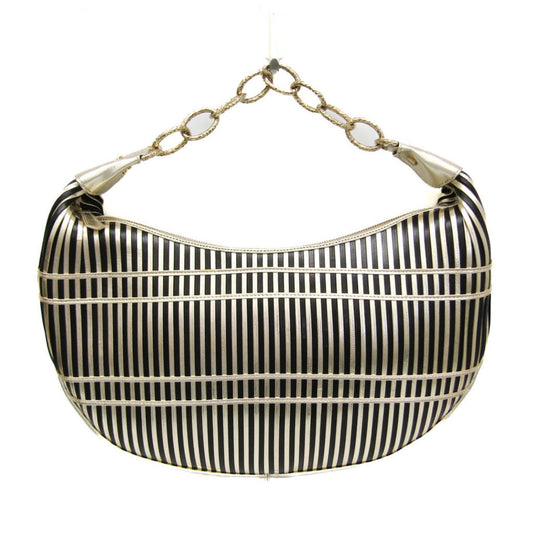 Valentino Garavani Shoulder Bag Purse Leather Black Champagne Gold Authentic