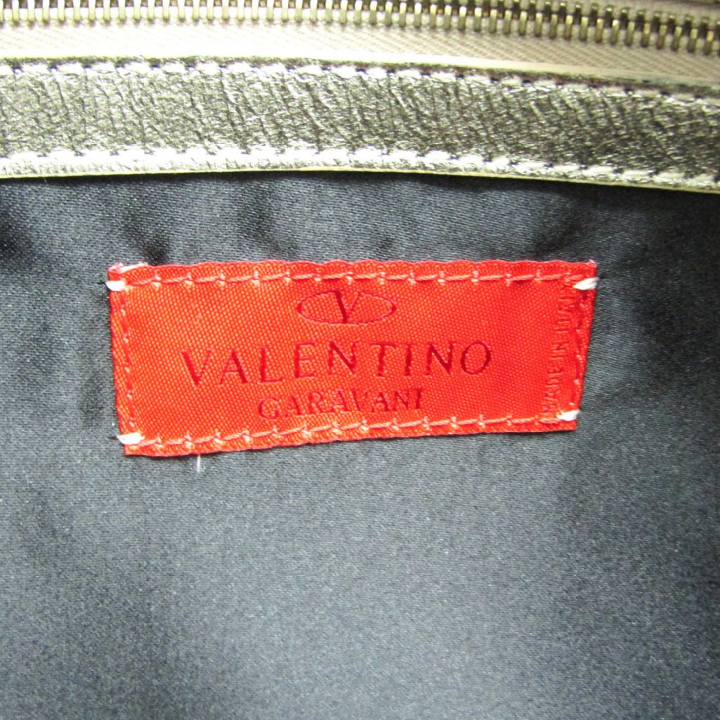 Valentino Garavani Shoulder Bag Purse Leather Black Champagne Gold Authentic