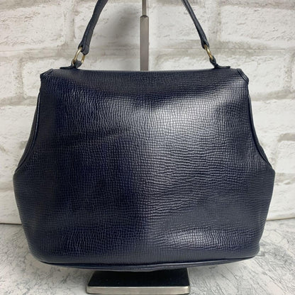 Christian Dior Shoulder Bag Purse CD Leather Navy Authentic