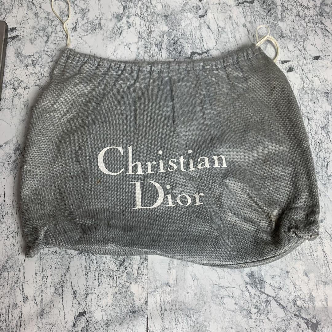 Christian Dior Shoulder Bag Purse CD Leather Navy Authentic