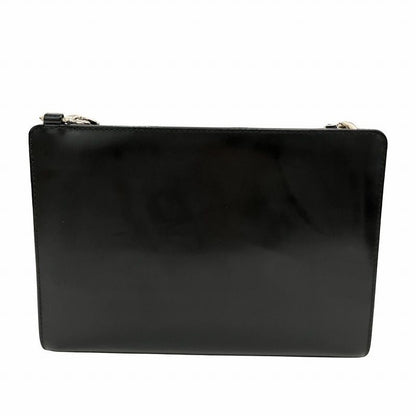 Christian Dior Shoulder Bag Purse Logo Leather Black Authentic