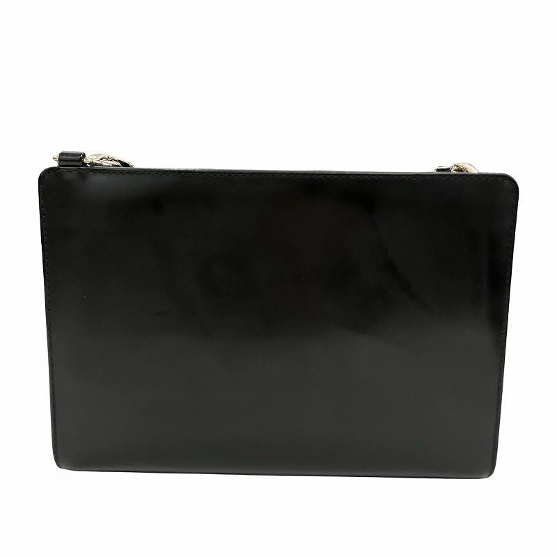 Christian Dior Shoulder Bag Purse Logo Leather Black Authentic