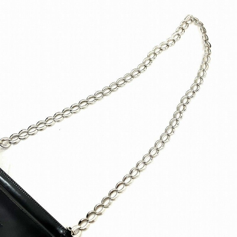 Christian Dior Shoulder Bag Purse Logo Leather Black Authentic